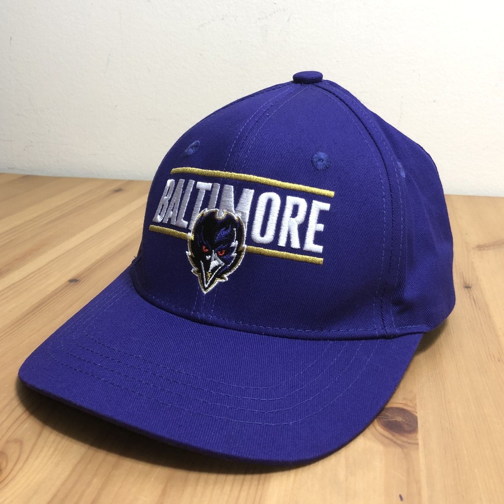 Baltimore Ravens Strapback Adjustable Purple White Black NFL Football